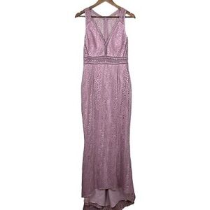 BHLDN Mauve Connor Lace Maxi Bridesmaid Evening Train